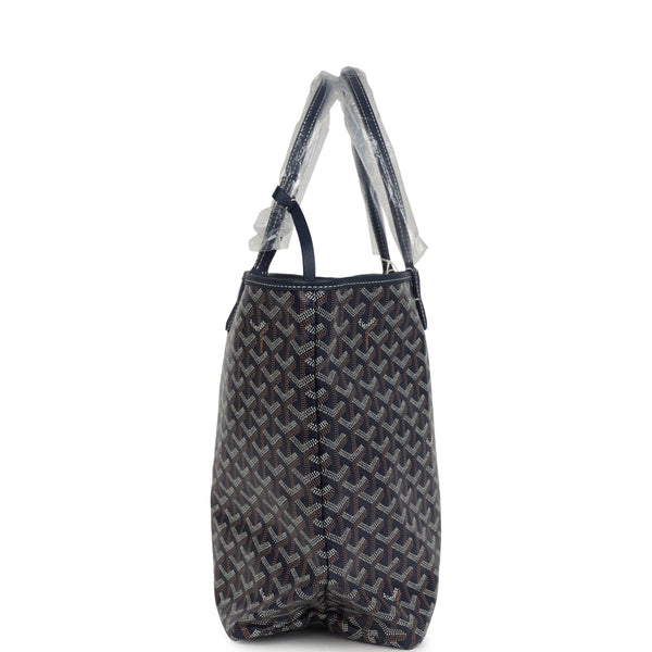 Goyard Goyardine Navy Blue Saint Louis PM Tote Bag Palladium Hardware