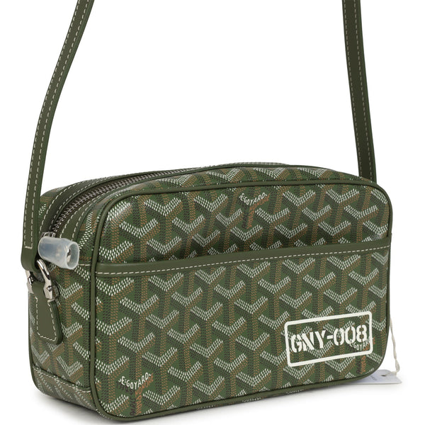 Goyard Goyardine Khaki Cap Vert PM Bag Palladium Hardware