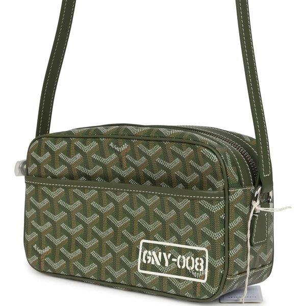 Goyard Goyardine Khaki Cap Vert PM Bag Palladium Hardware