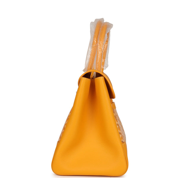 Goyard Saigon Tote Yellow Goyardine Canvas Palladium Hardware