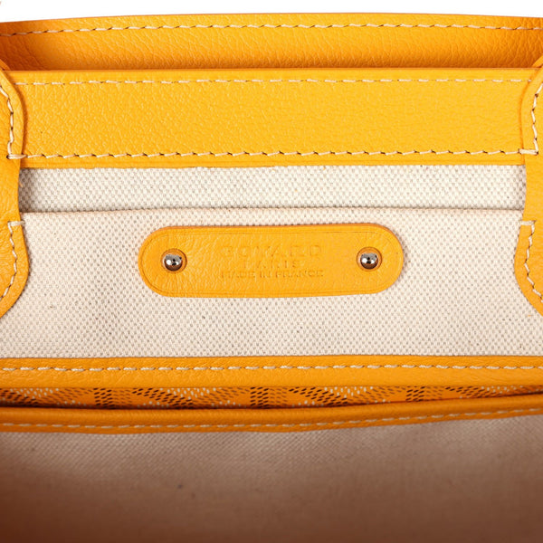 Goyard Saigon Tote Yellow Goyardine Canvas Palladium Hardware