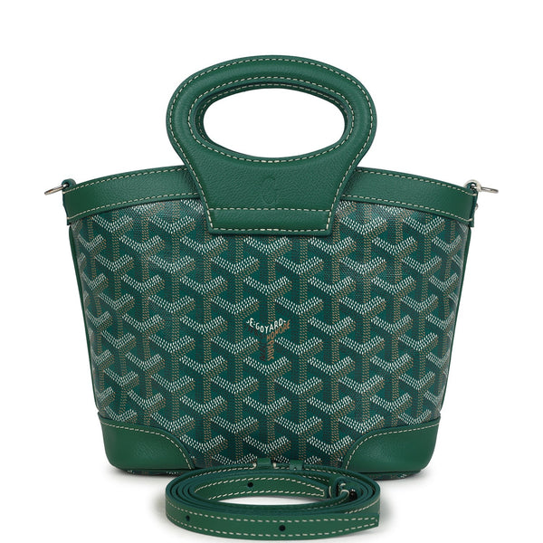 Goyard Goyardine Canvas Green Beluga Mini Bag Palladium Hardware