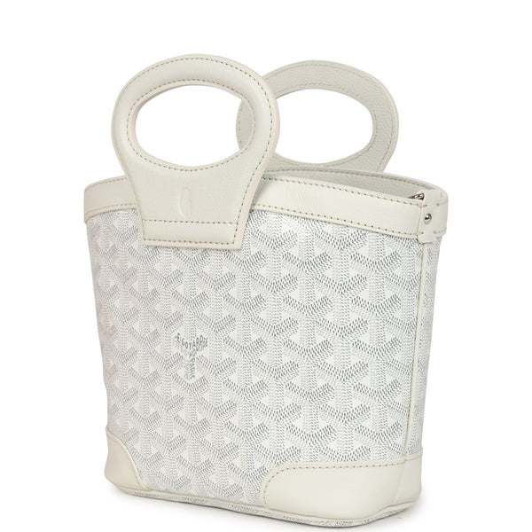 Goyard Goyardine Canvas White Beluga Mini Bag Palladium Hardware