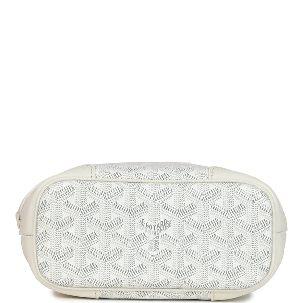 Goyard Goyardine Canvas White Beluga Mini Bag Palladium Hardware