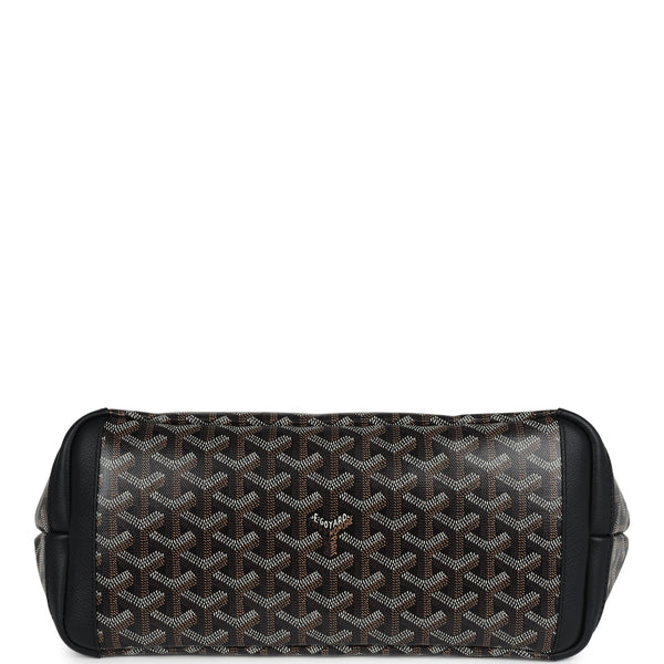 Goyard Goyardine Black Artois PM Tote Palladium Hardware
