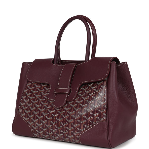 Goyard Saigon Tote Burgundy Goyardine Canvas Palladium Hardware