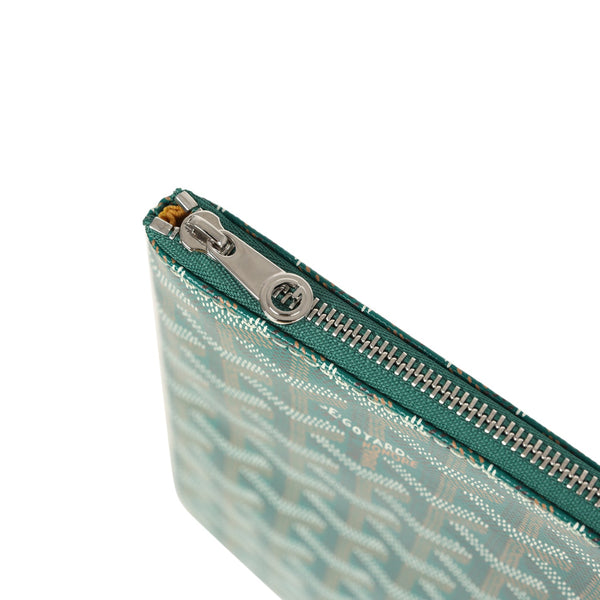Goyard Goyardine Green Senat MM Pouch Palladium Hardware