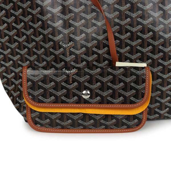 Goyard Goyardine Black and Brown St. Louis PM Tote Bag Palladium Hardware