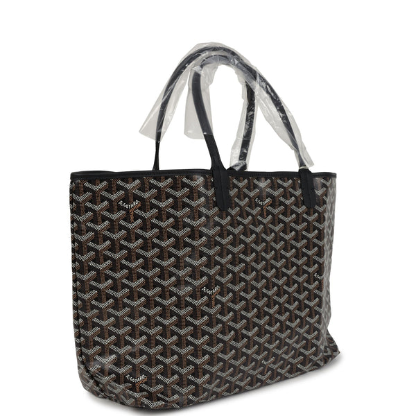 Goyard Goyardine Black St. Louis PM Tote Bag Palladium Hardware