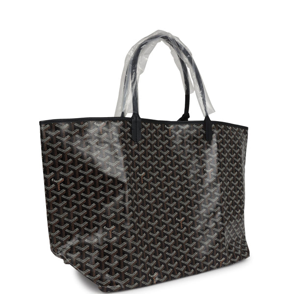 Goyard Goyardine Black St. Louis GM Tote Bag Palladium Hardware