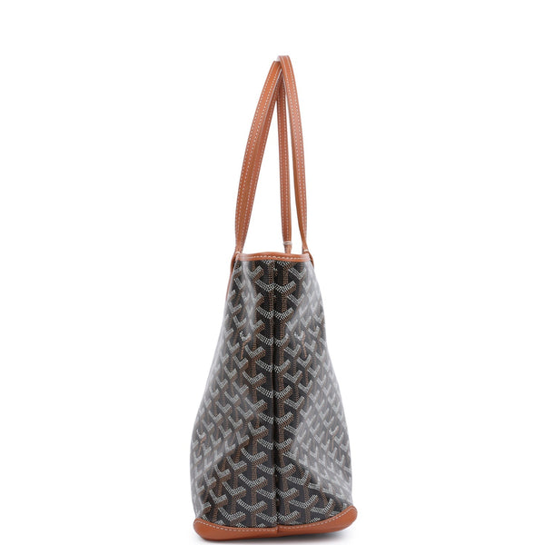 Goyard Goyardine Black and Brown Artois PM Palladium Hardware