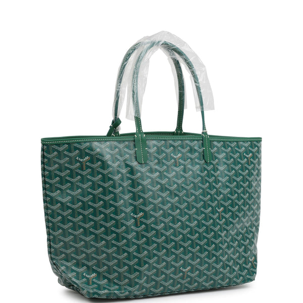 Goyard Goyardine Green St. Louis PM Tote Bag Palladium Hardware