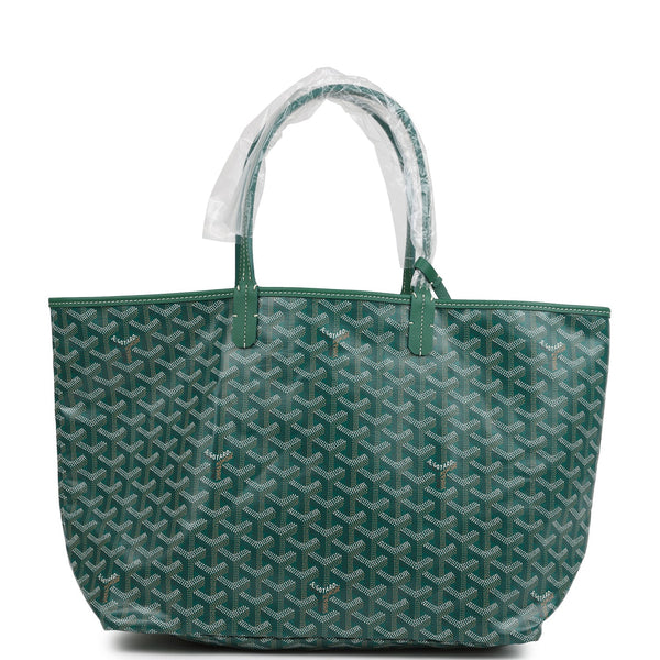 Goyard Goyardine Green St. Louis PM Tote Bag Palladium Hardware
