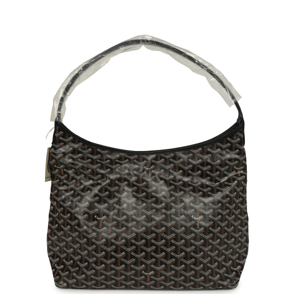 Goyard Goyardine Black Boheme Hobo Bag Palladium Hardware
