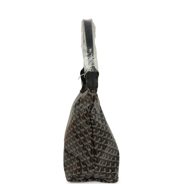 Goyard Goyardine Black Boheme Hobo Bag Palladium Hardware