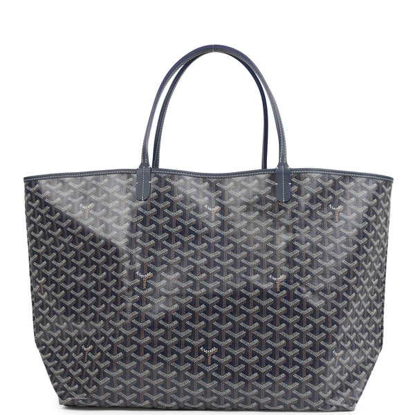 Goyard Goyardine Navy Saint Louis GM Tote Bag Palladium Hardware