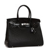 Hermes Birkin 30 Black MatteAlligator and Ostrich Touch Palladium Hardware