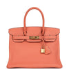 Pre-owned Hermes Birkin 30 Crevette Clemence Gold Hardware