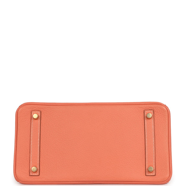 Pre-owned Hermes Birkin 30 Crevette Clemence Gold Hardware