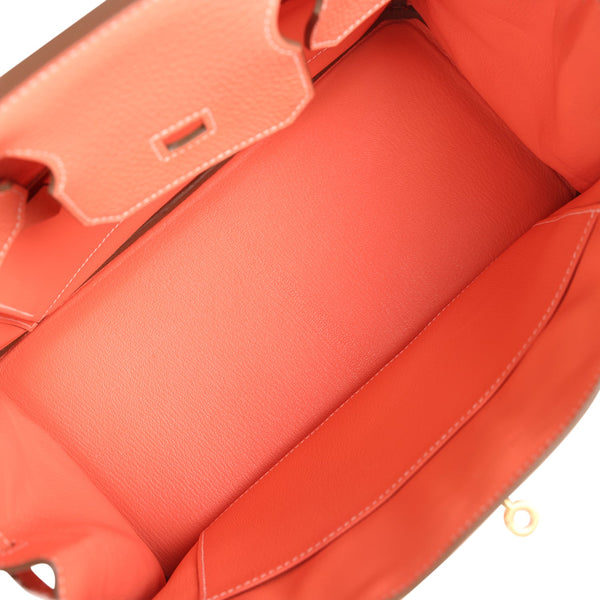 Pre-owned Hermes Birkin 30 Crevette Clemence Gold Hardware