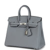 Hermes Birkin 25 Gris Pantin Togo Palladium Hardware