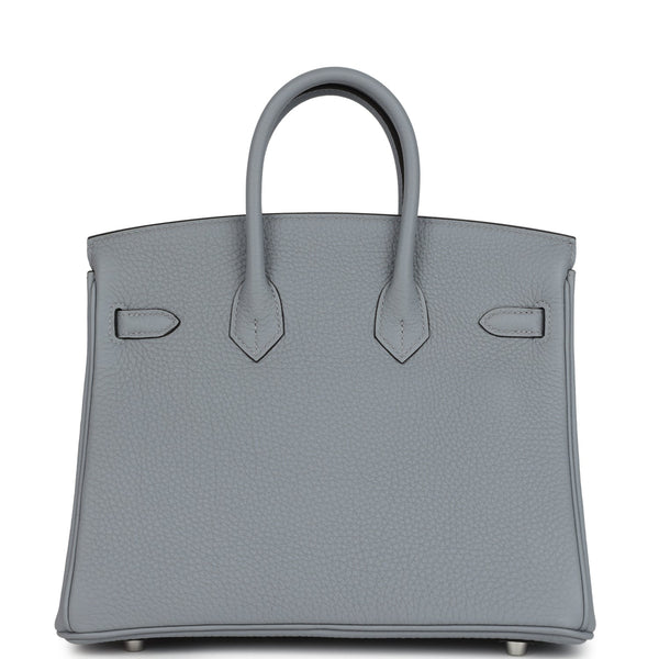 Hermes Birkin 25 Gris Pantin Togo Palladium Hardware