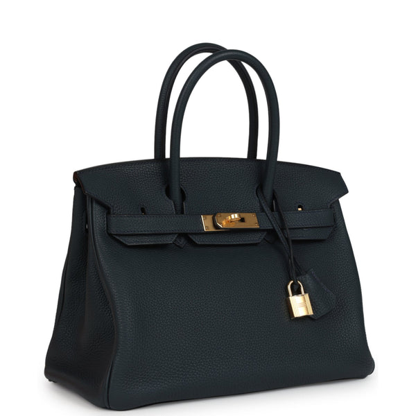 Hermes Birkin 30 Vert Rousseau Togo Gold Hardware