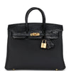 Hermes Birkin 25 Black Matte Alligator and Togo Touch Gold Hardware