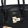 Hermes Birkin 25 Black Matte Alligator and Togo Touch Gold Hardware