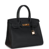 Pre-owned Hermes Birkin 30 Black Togo Rose Gold Hardware