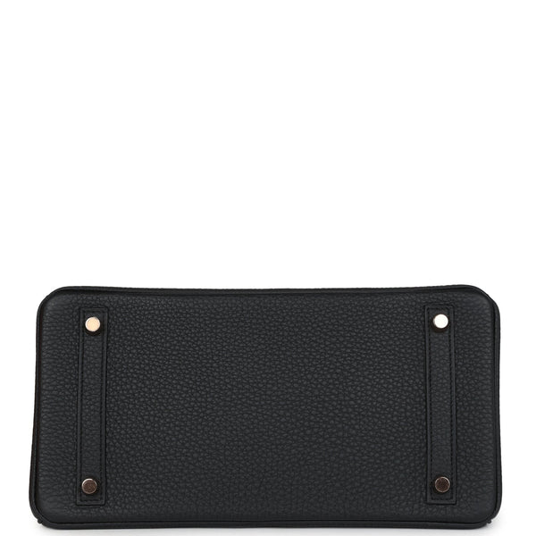 Pre-owned Hermes Birkin 30 Black Togo Rose Gold Hardware