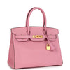 Pre-owned Hermes Special Order (HSS) Birkin 30 Bubblegum Verso Chèvre Brushed Gold Hardware