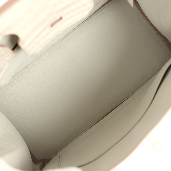 Pre-owned Hermes Birkin 30 Beton Matte Porosus Crocodile Gold Hardware