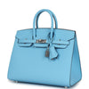 Hermes Birkin Sellier 25 Celeste Epsom Palladium Hardware