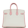 Hermes Special Order (HSS) Birkin 25 White and Rose Sakura Clemence Rose Gold Hardware