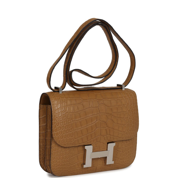 Hermes Constance 18 Kraft Matte Alligator Palladium Hardware