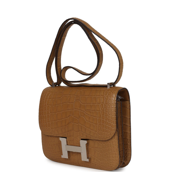 Hermes Constance 18 Kraft Matte Alligator Palladium Hardware