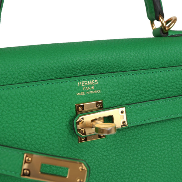 Hermes Kelly Retourne 25 Bambou Togo Gold Hardware