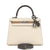 Hermes Kelly Sellier 25 Tri-Color Nata, Gris Meyer and Chai Epsom Palladium Hardware