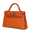 Hermes Kelly Sellier 20 Orange Epsom Palladium Hardware