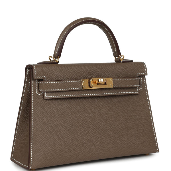 Hermes Kelly Sellier 20 Etoupe Epsom Gold Hardware