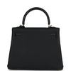 Hermes Kelly Retourne 25 Black Togo Permabrass Hardware
