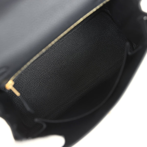 Hermes Kelly Retourne 25 Black Togo Permabrass Hardware