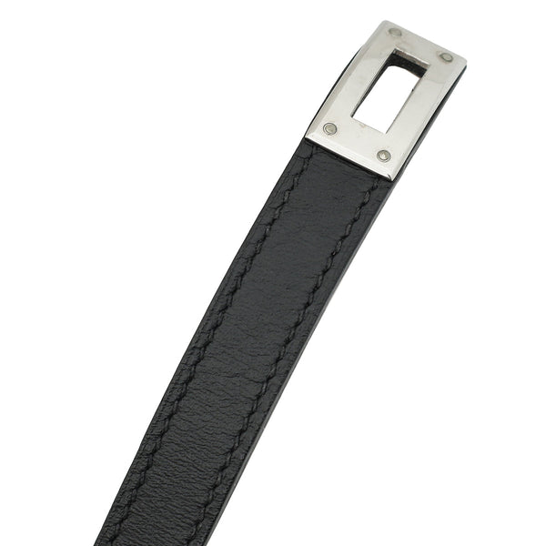 Hermes Black Kelly Double Tour Small Bracelet