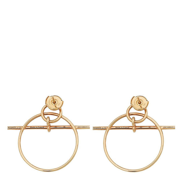 Hermes 18K Rose Gold Loop Earrings Small Model