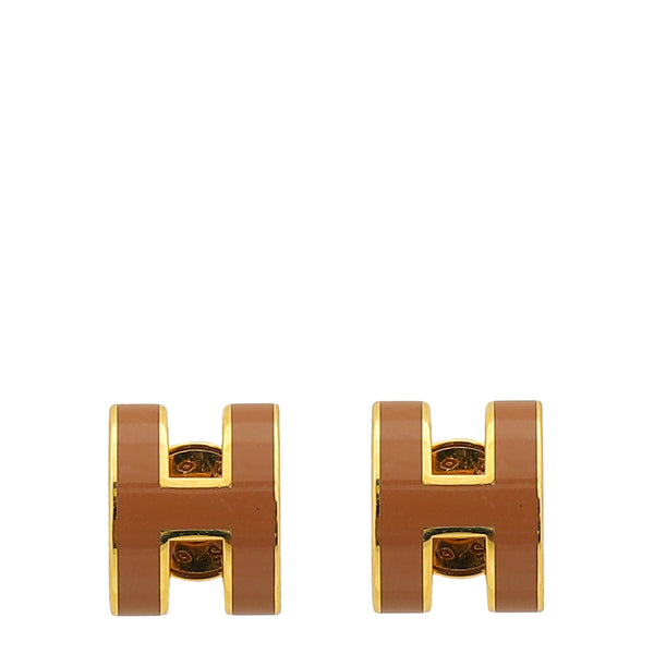 Hermes New Gold Mini Pop H Earrings