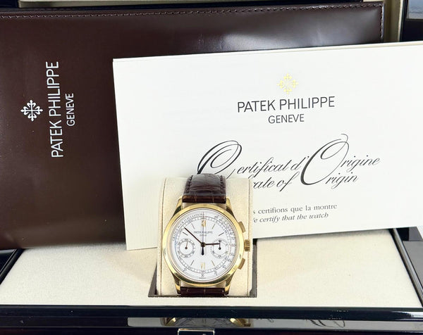 Patek Philippe Chronograph 18k Yeloow Gold B&P like new