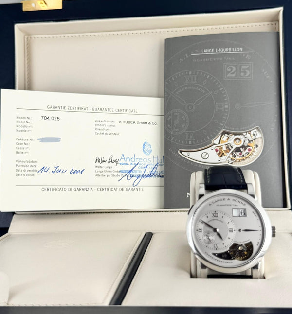 Lange 1 Tourbillon Full Set First Purchase Invoice Unpolished PT950 Limited 150 Pcs