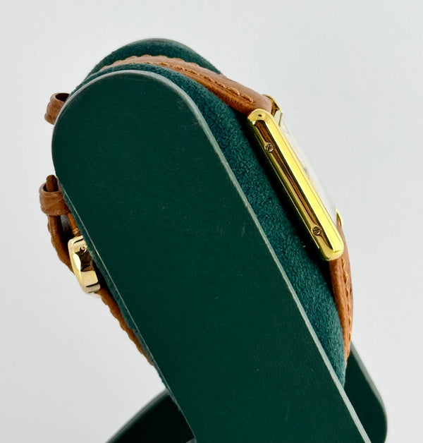 Tank Louis Cartier 18k Gold Plated 22X22mm After Service Manual Winding