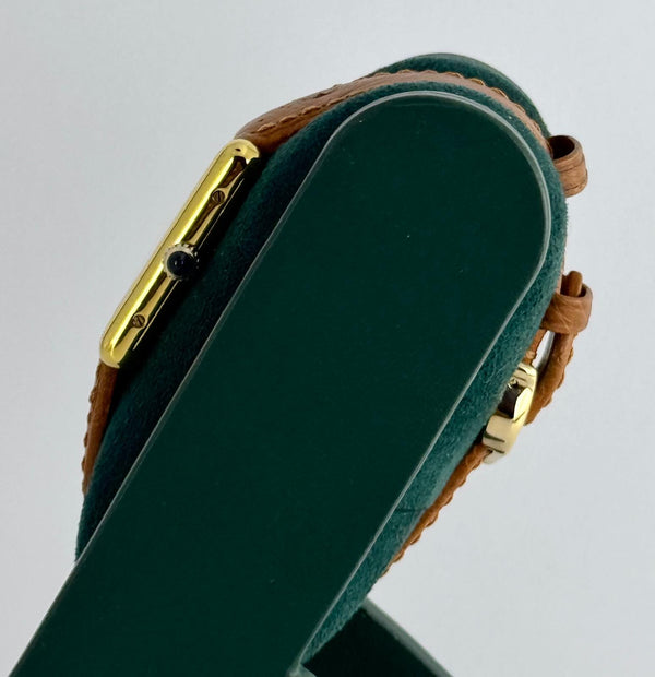 Tank Louis Cartier 18k Gold Plated 22X22mm After Service Manual Winding